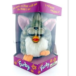 New FURBY 1998 Model 70-800 Gray w/ Pink Ears White Belly Factory Sealed
